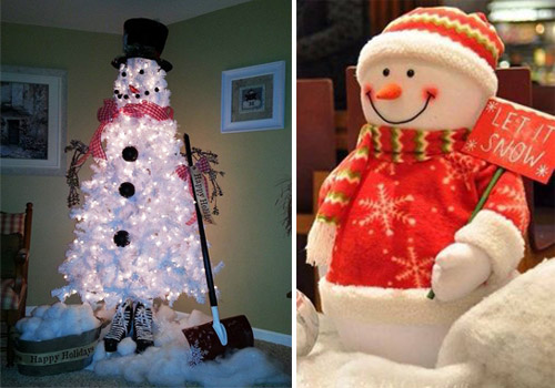 снеговик украшение дома к новому году